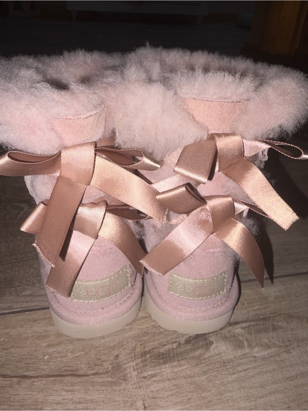Ugg blush pink bow Uggs